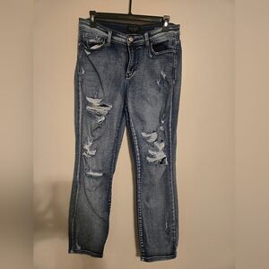 Distressed Blue Jeans